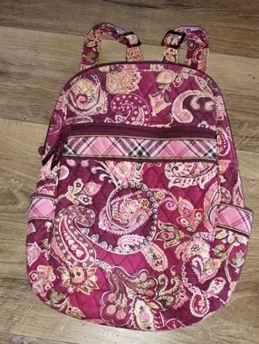 Vera Bradley Quilted Paisley Backpack - Pink and Green
